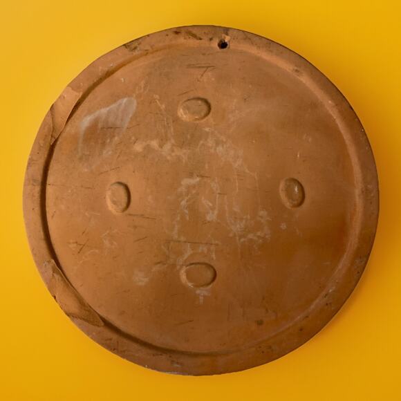 Vintage 9.5" Unglazed TerraCotta Sun Face Wall Hanging Sculpture - Picture 2 of 3